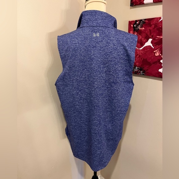 Under Armour Fitted Zip Up Stretch Vest Pocketed Heathered Purple Size XL - Picture 3 of 5